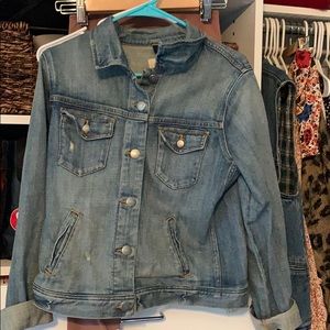 Jcrew lightly distressed jean jacket